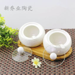 潮州新喬業(yè)陶瓷廠直銷 時尚陶瓷調(diào)味罐兩件套，打造高品質(zhì)廚房生活